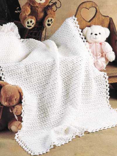 Cross Stitch Baby Blanket on Picot Stitch Baby Blanket