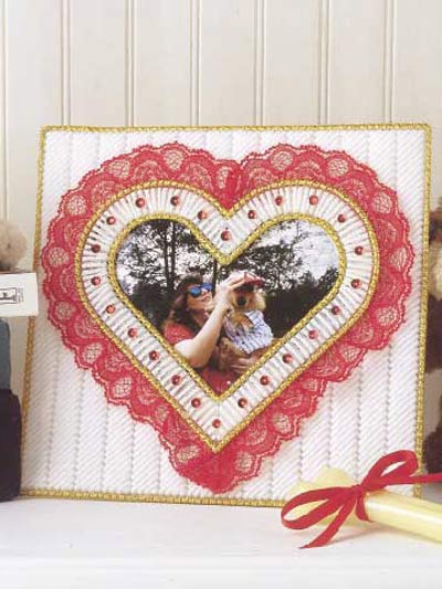 Sequins and Lace Heart Frame photo