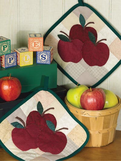 Apple-a-Day Pot Holders photo