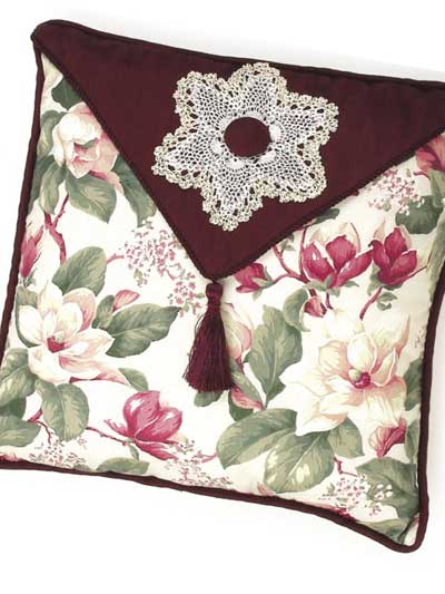 Floral Elegance Pillow & Candle Mat photo