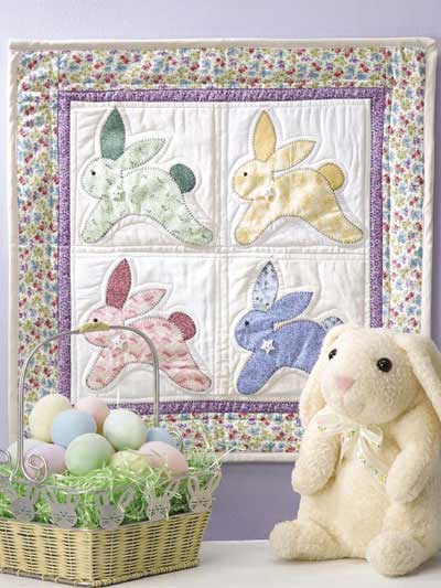 Vintage Bunnies Wall Quilt photo