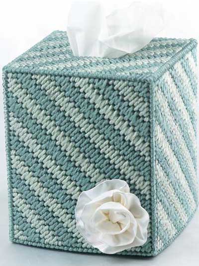 Mosaic Stitch Tissue Box Cover photo
