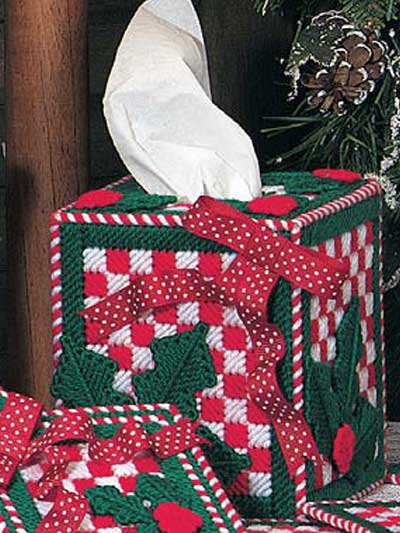 Christmas Checks Tissue Box Cover photo