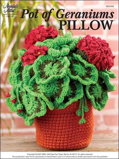 Pot of Geraniums Pillow photo