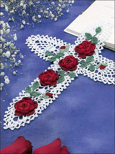Pineapple Cross with Red Roses photo