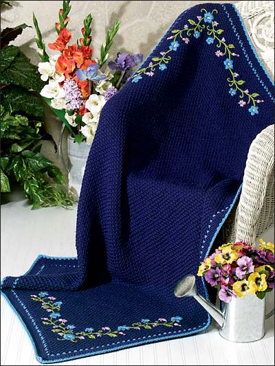 Midnight Floral Afghan photo