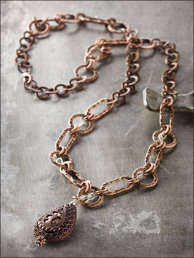 Copper & Silver Chain Necklace photo