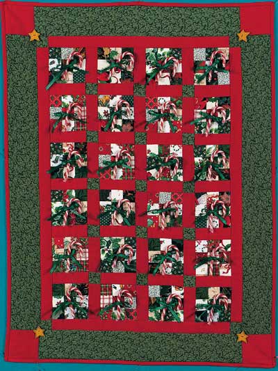 Nine-Patch Bows Advent Wall Quilt photo