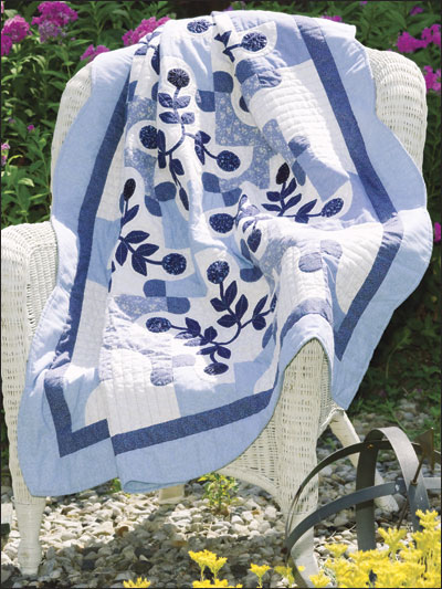 Blue Floral Lap Quilt photo